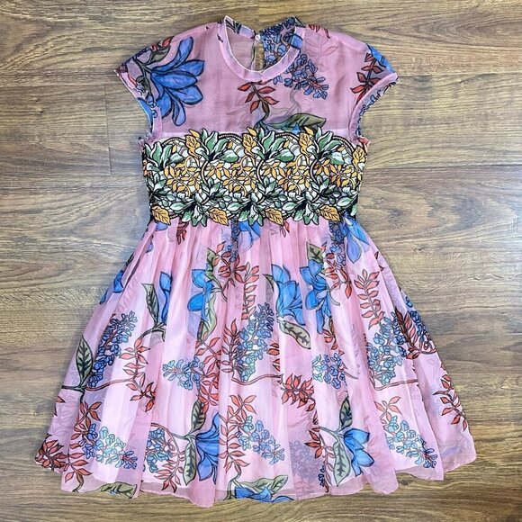 Pinko Dresses & Skirts - Pinko floral dress with lace overlay